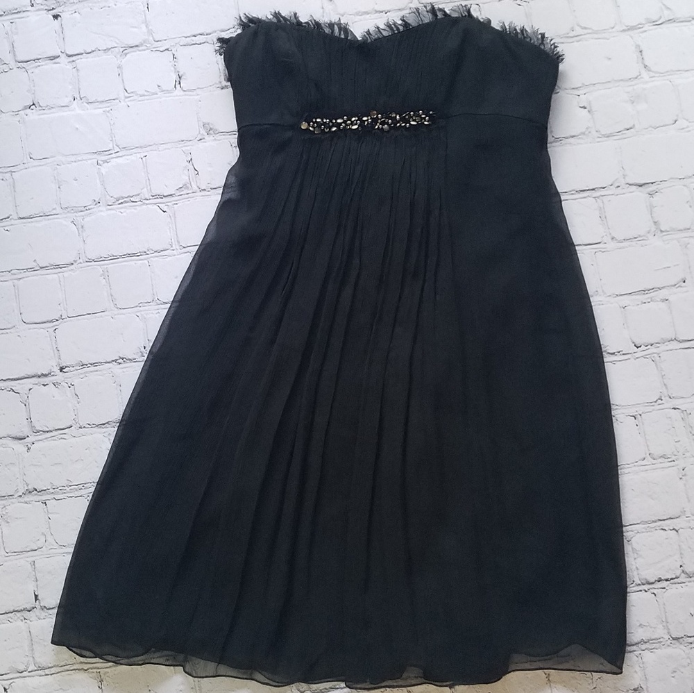 BCBG Embellished Strapless Silk Dress Sz 4